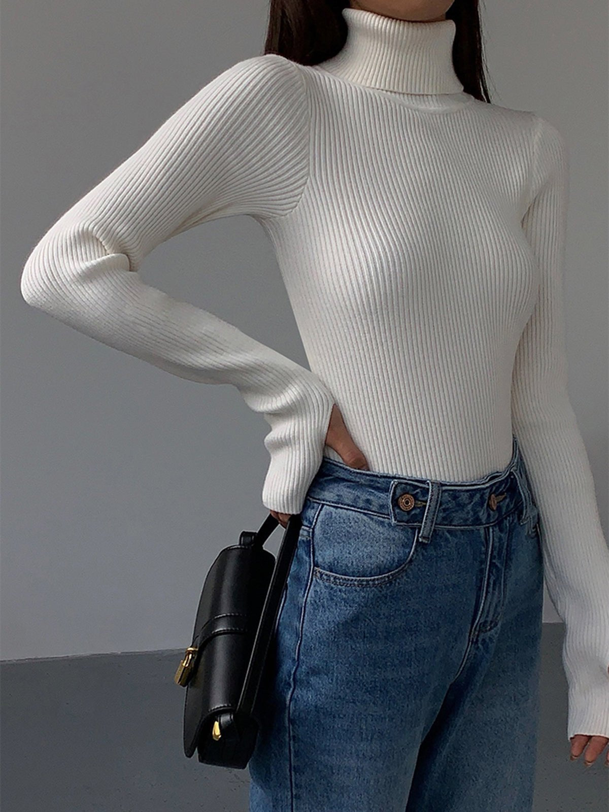 Scarlett | Women's Ribbed Turtleneck Lightweight Knit Sweater