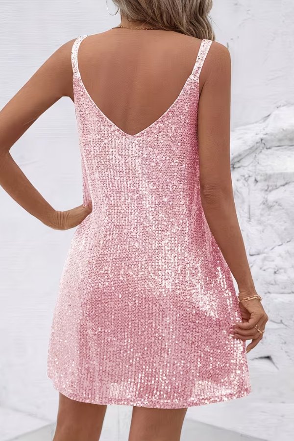 Camila | Women's Sleeveless Sequin Mini Evening Gown Cocktail Dress