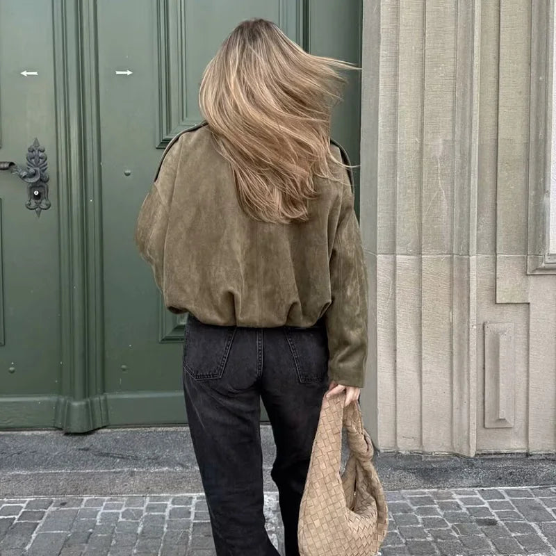 Bella | Women's Oversized Cropped Bomber Jacket