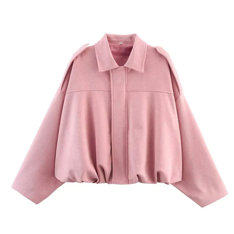 Bella | Women's Oversized Cropped Bomber Jacket