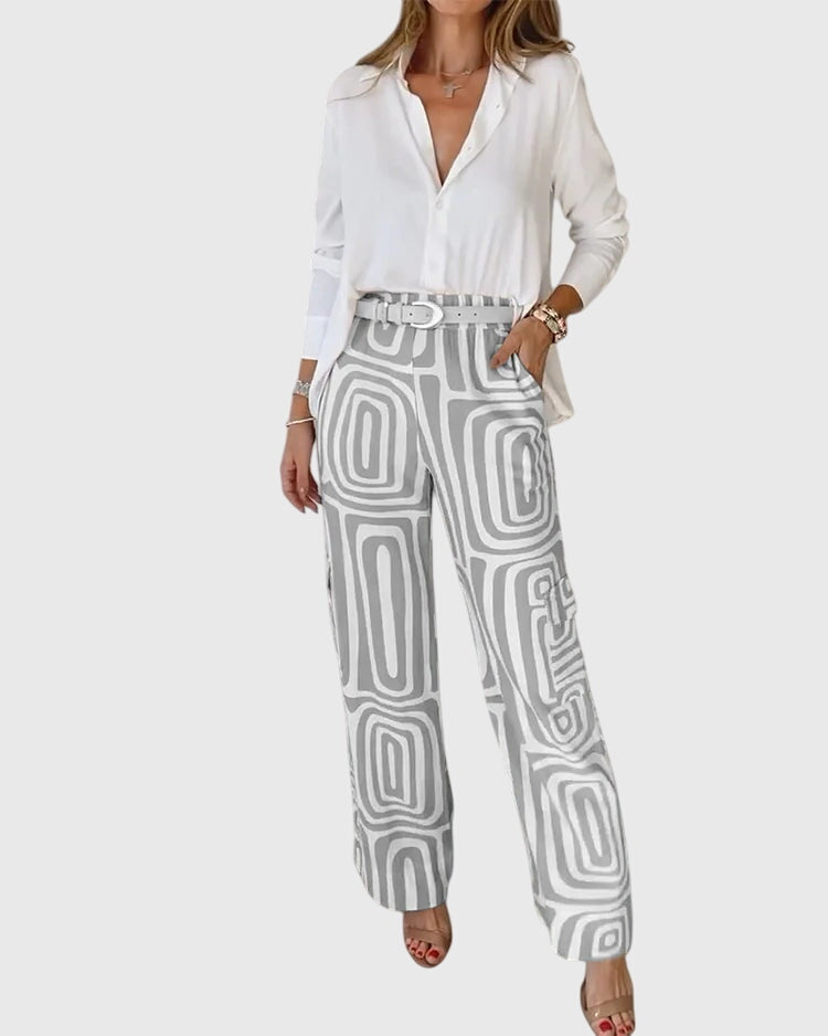 Emilia | Stylish Pants + Free Blouse & Belt
