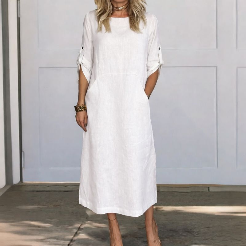 Gabriella | Women's A-Line Loose Fit Draped Dress Evening