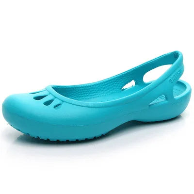Penelope | Women's Comfortable Sandals Lightweight Waterproof Jelly Flat Cut-Out Slides