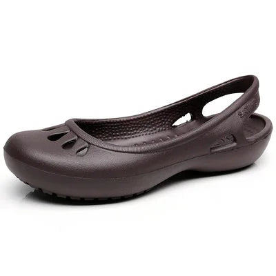 Penelope | Women's Comfortable Sandals Lightweight Waterproof Jelly Flat Cut-Out Slides