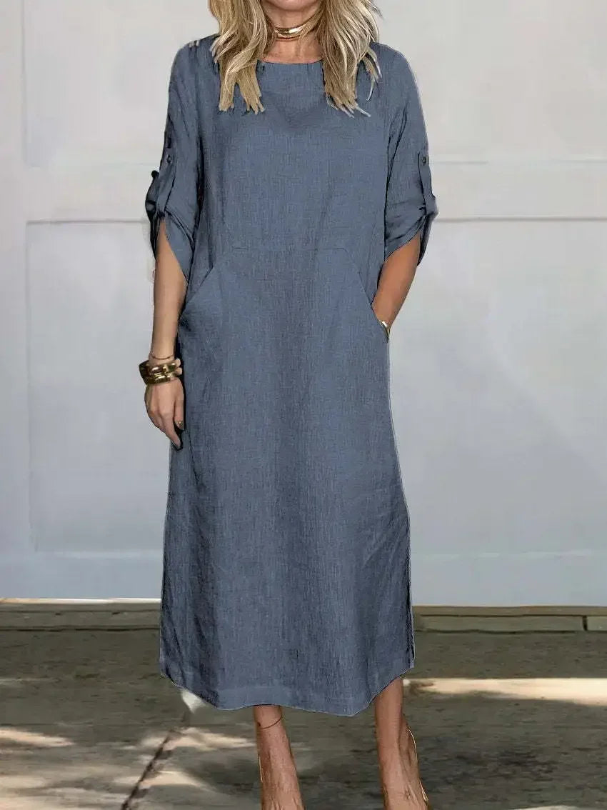 Gabriella | Women's A-Line Loose Fit Draped Dress Evening