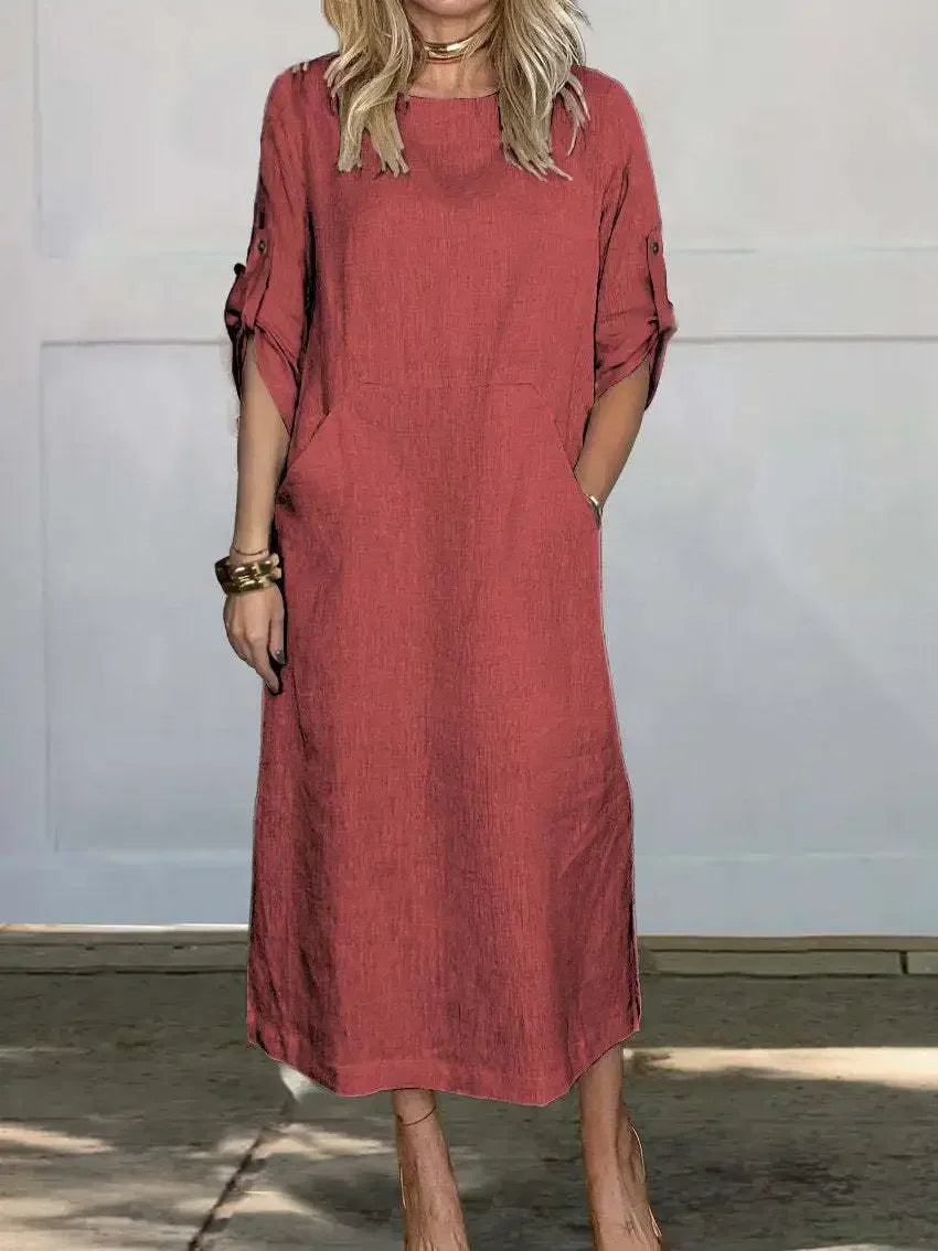 Gabriella | Women's A-Line Loose Fit Draped Dress Evening