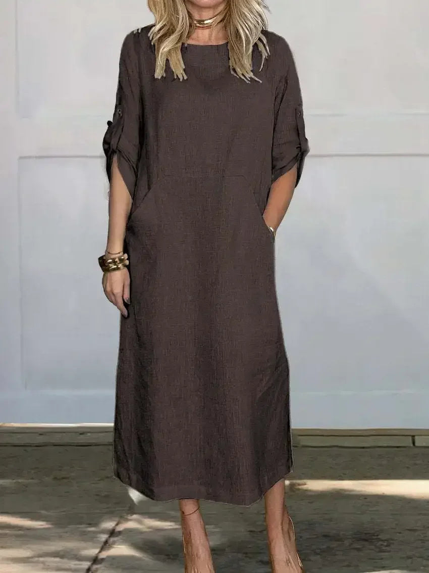 Gabriella | Women's A-Line Loose Fit Draped Dress Evening
