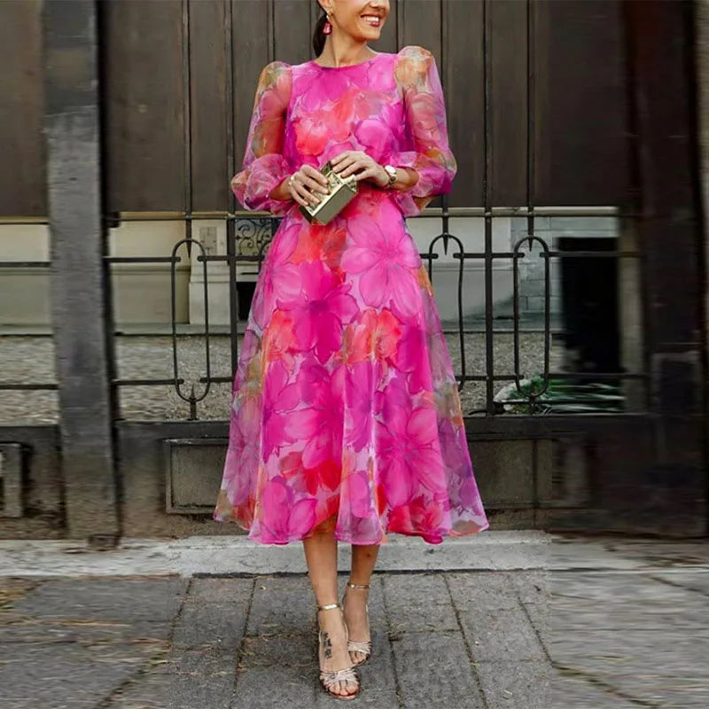 Blair | Women Wedding Guest Dress Formal Floral Midi Dress