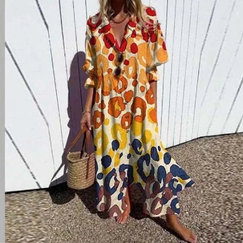 Catherine | Women’s Boho Floral Long Sleeve Maxi Dress