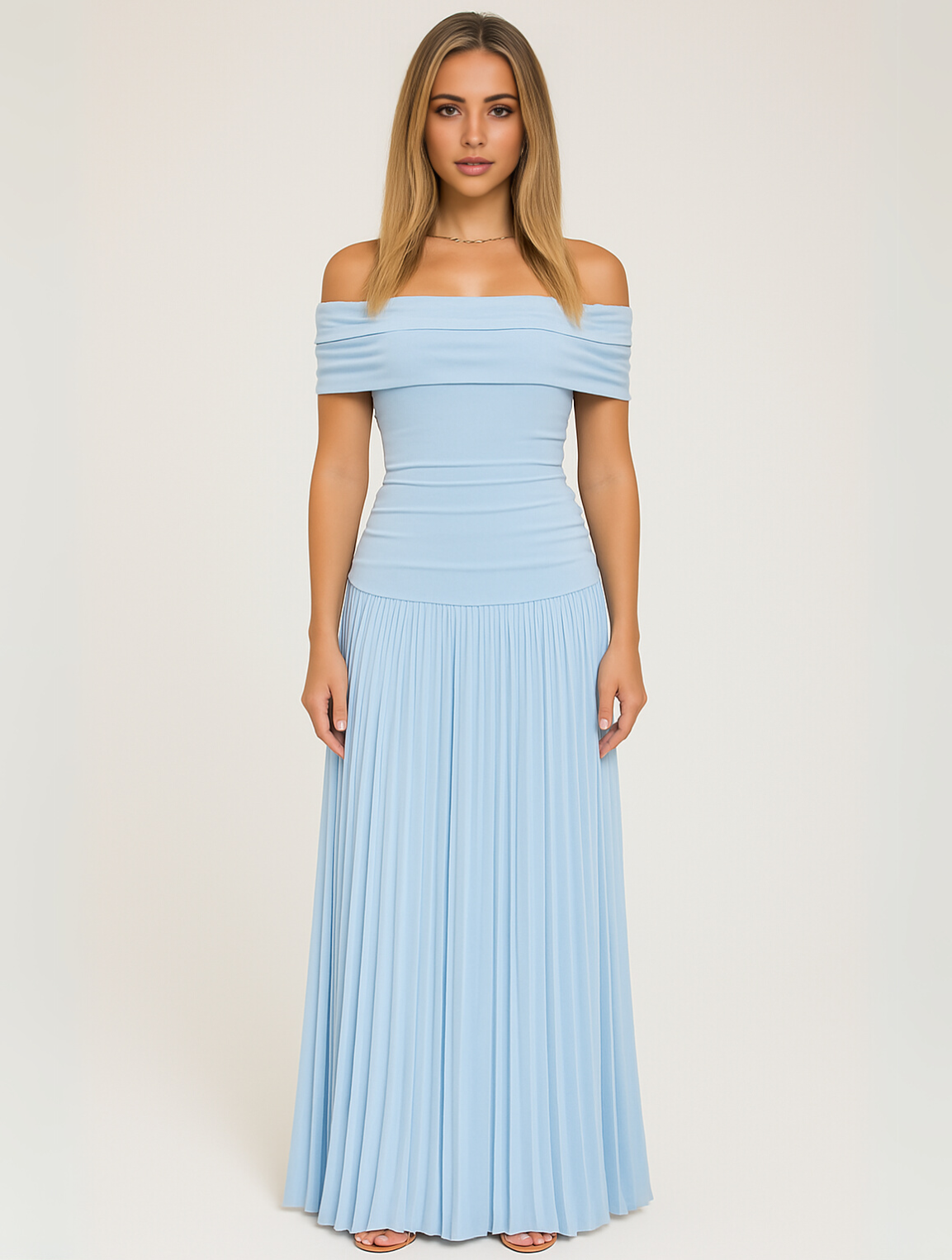 Bella | Women's Wedding Guest Pleated Maxi Dress