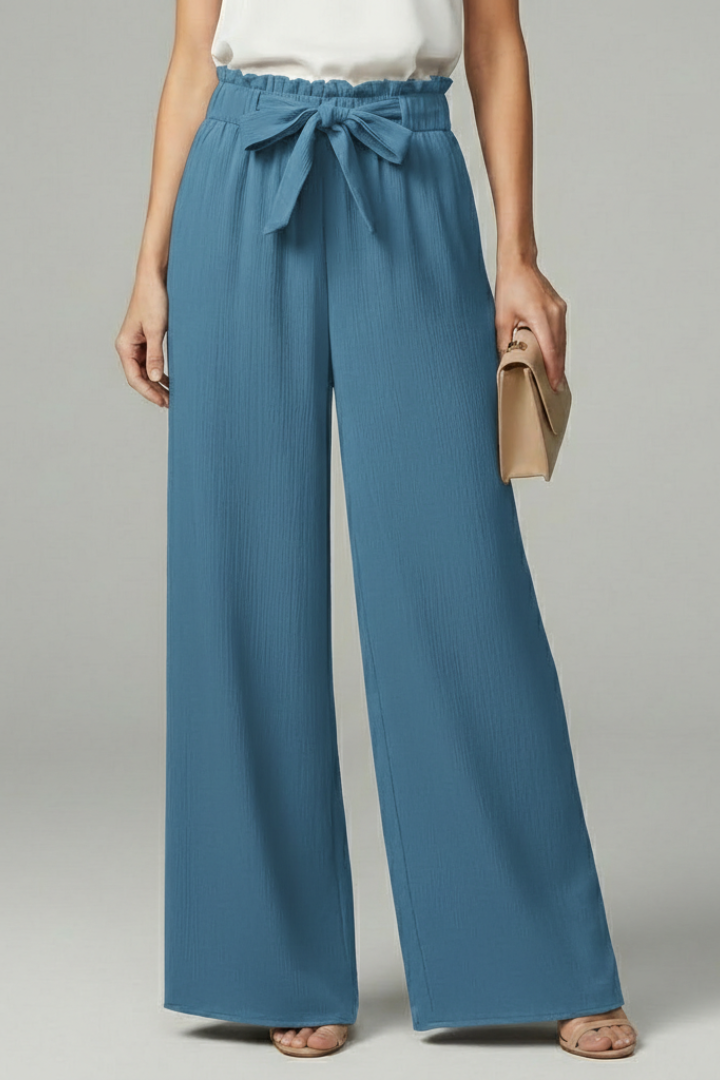 Daisy | Women’s Palazzo Trousers with Tie Belt and Wide Legs
