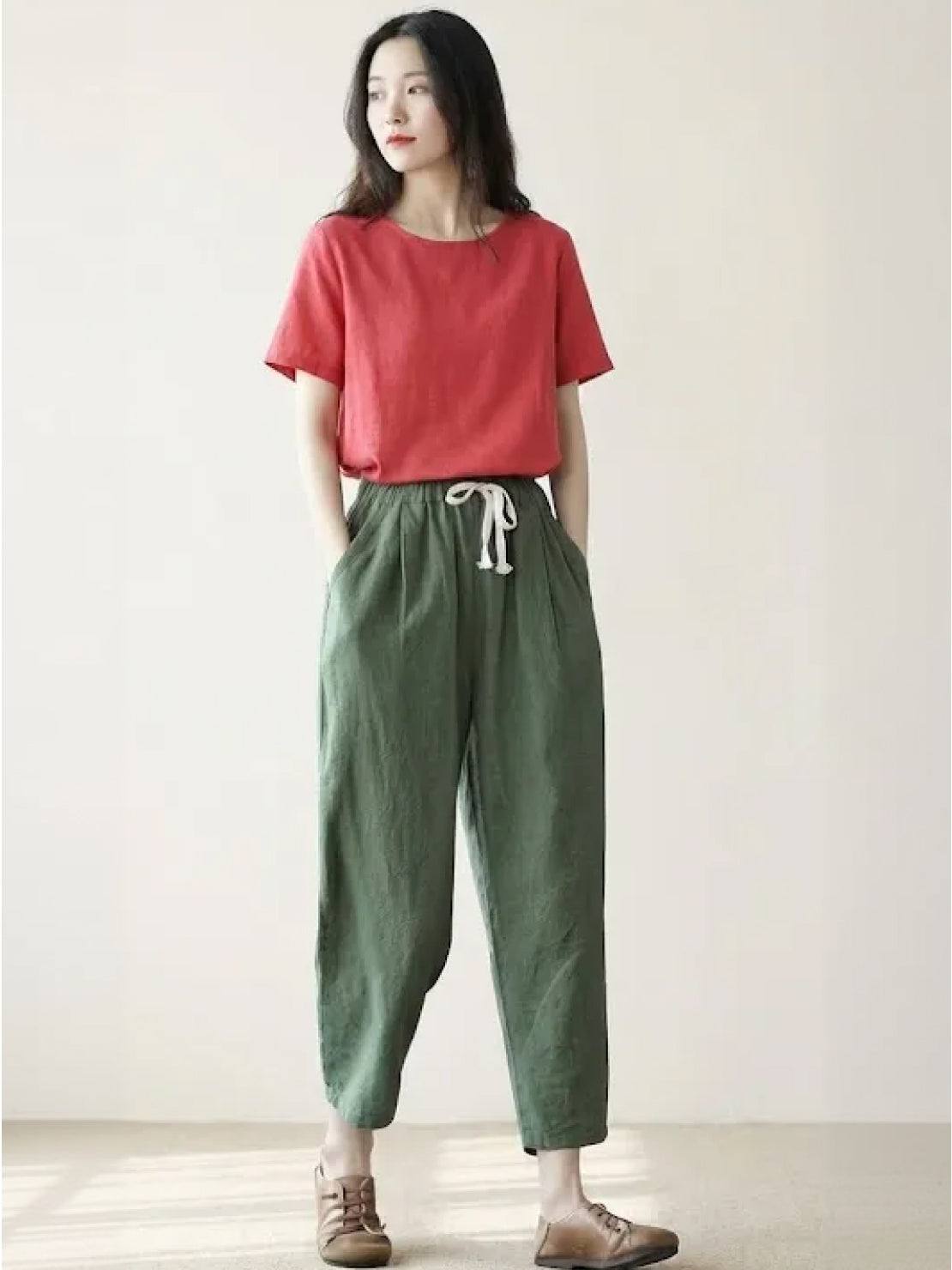 Alexa | Women's Drawstring Waist Casual Slim Fit Pants