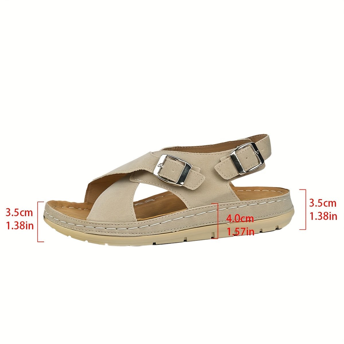 Charlotte | Cross-Strap Sandals Cushioned Comfort Buckle Platform