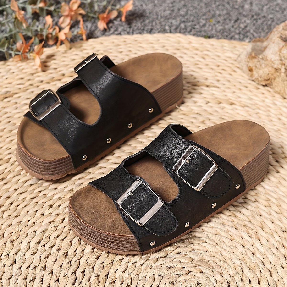 Eleanor | Cross-Strap Sandals Platform Buckle Cushioned Comfort