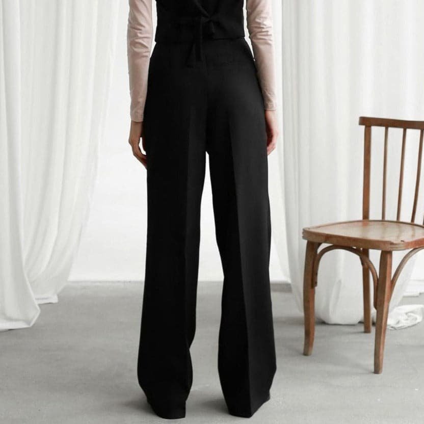 Amelia | Linen Wide-Leg Pants High-Waisted Pleated Elegant