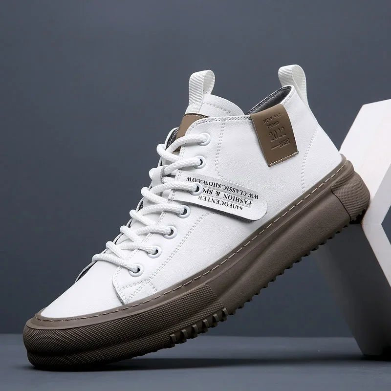 Jackson | Men's Leather Sneakers Lace-Up Casual High-Top
