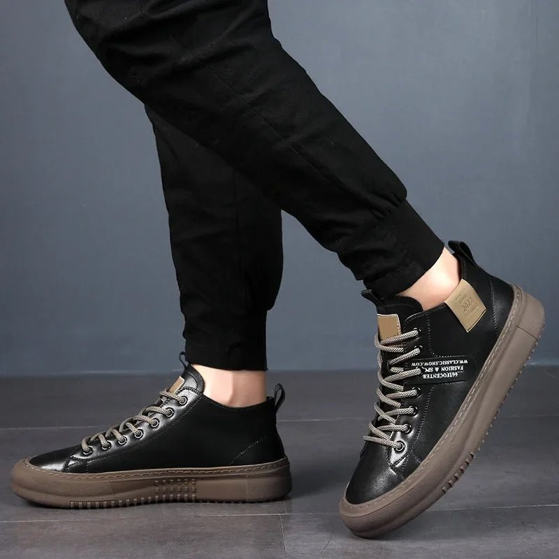 Jackson | Men's Leather Sneakers Lace-Up Casual High-Top