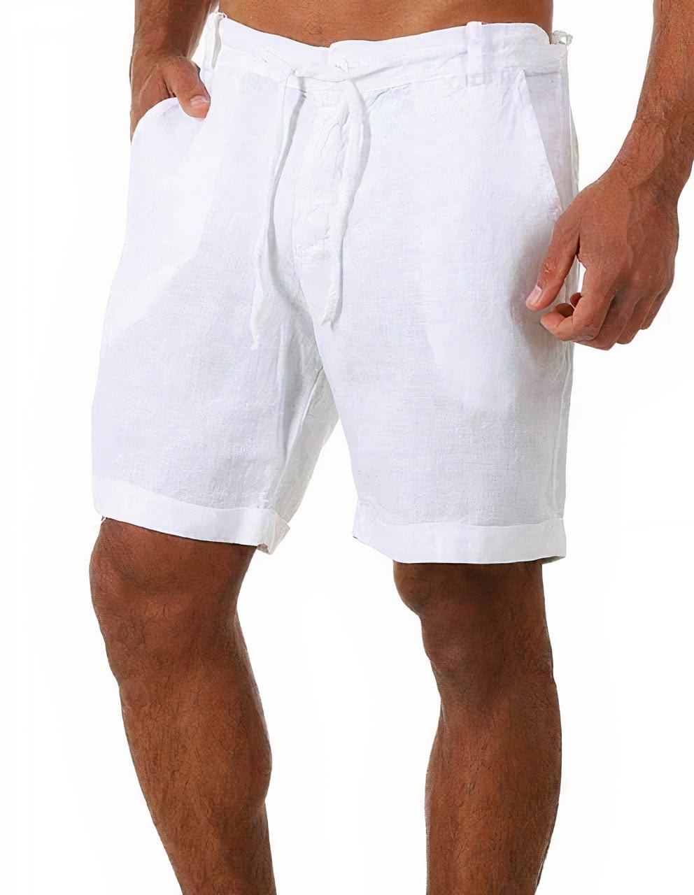 Oliver | Men's Linen Shorts Cuffed Drawstring Mid Length Summer