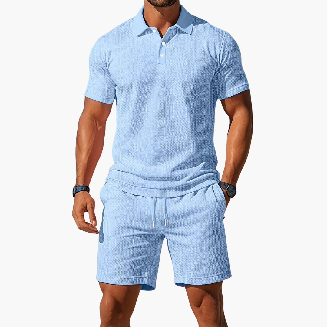 Logan | Men's Polo Shirt Shorts Casual Set