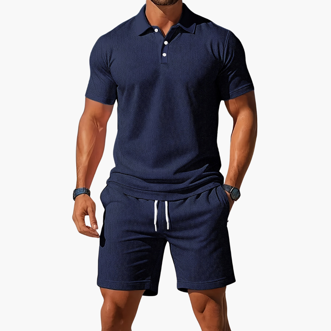 Logan | Men's Polo Shirt Shorts Casual Set