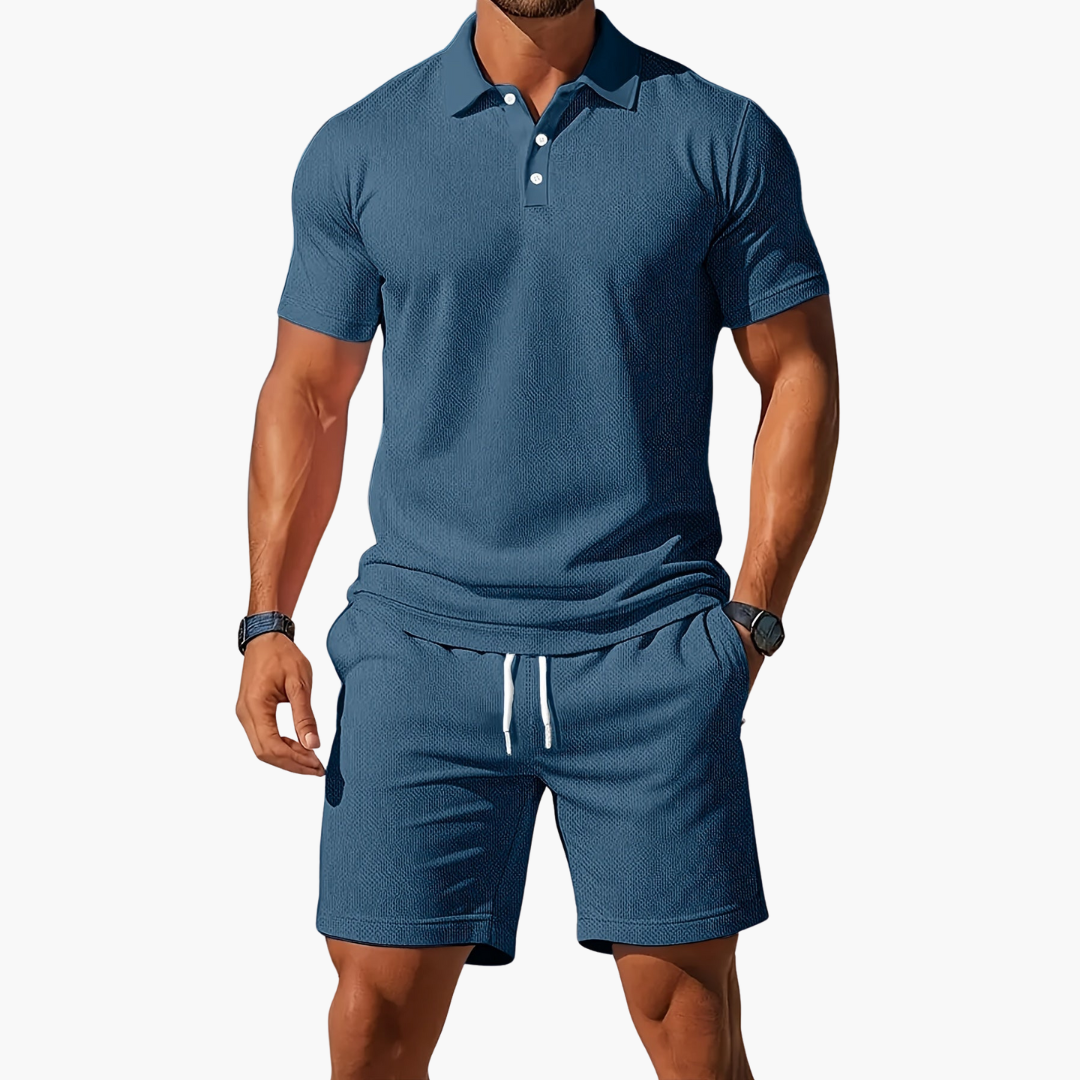 Logan | Men's Polo Shirt Shorts Casual Set