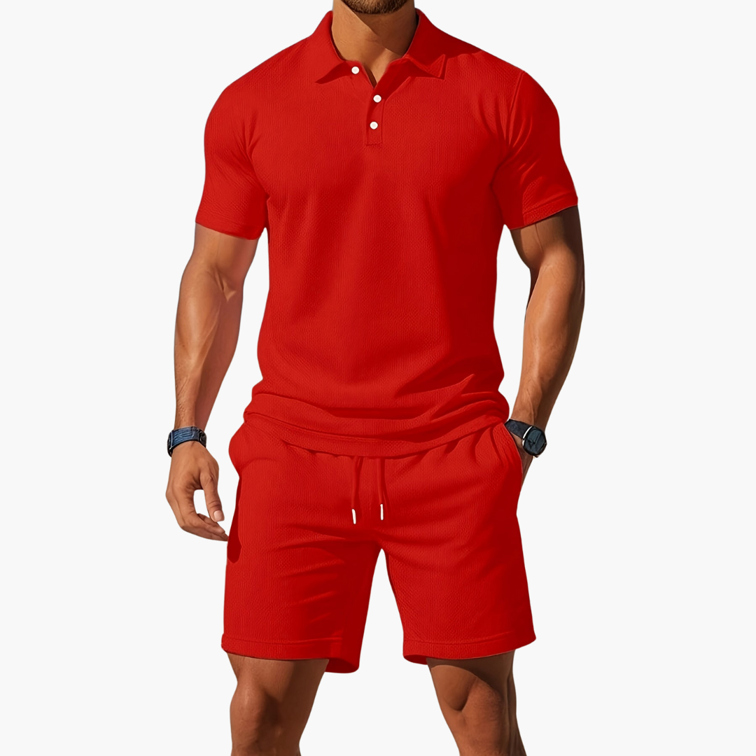 Logan | Men's Polo Shirt Shorts Casual Set