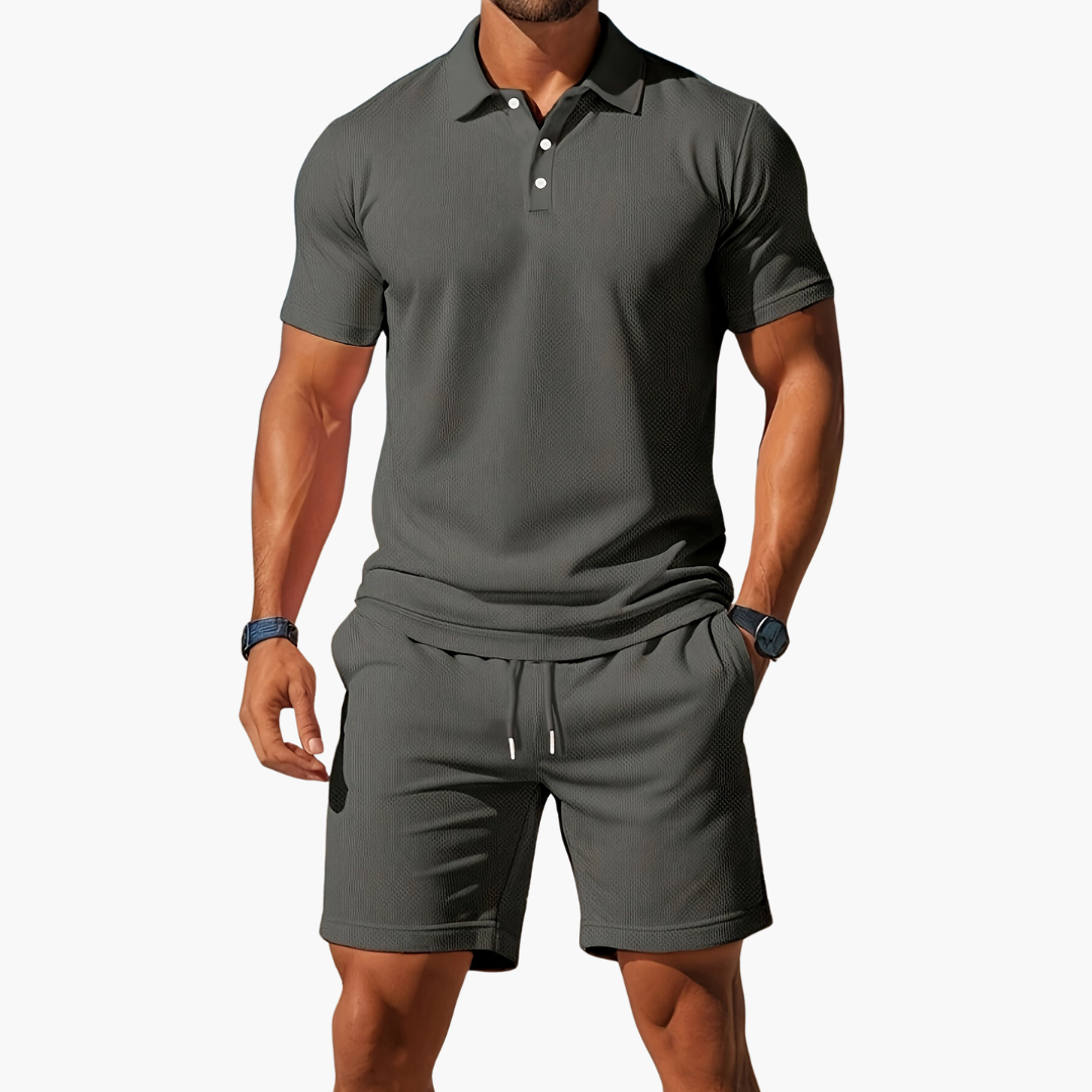Logan | Men's Polo Shirt Shorts Casual Set