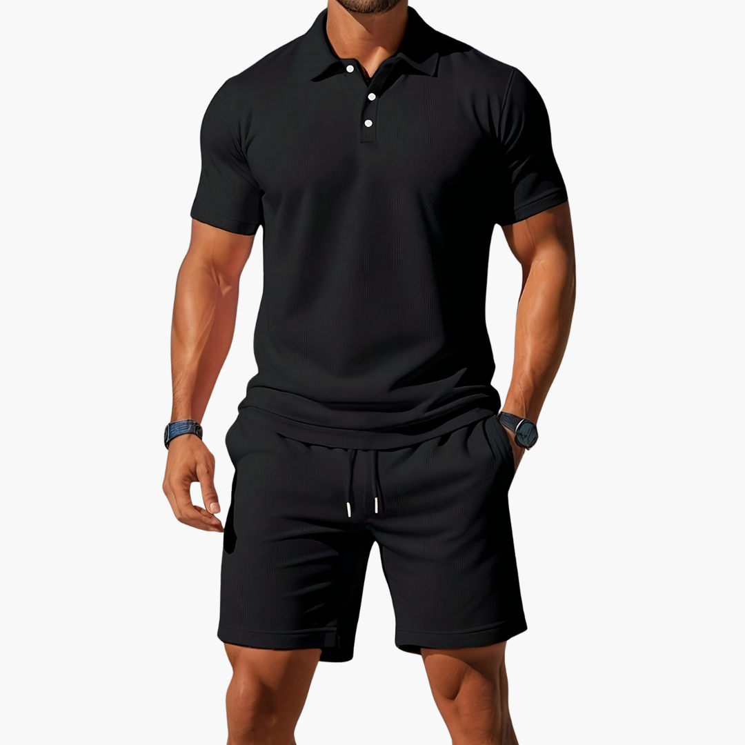 Logan | Men's Polo Shirt Shorts Casual Set