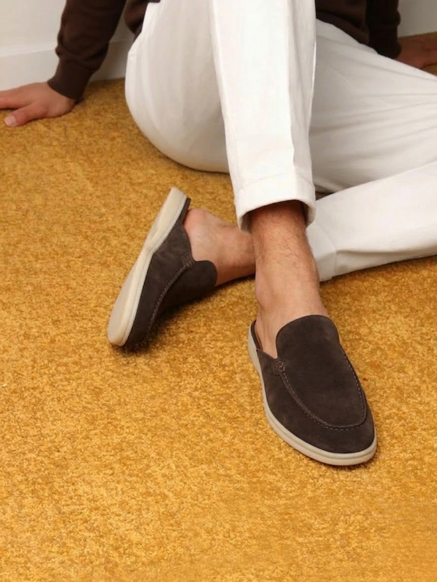 Elijah | Men's Slip-On Mules Open Heel Stitched Detail Casual