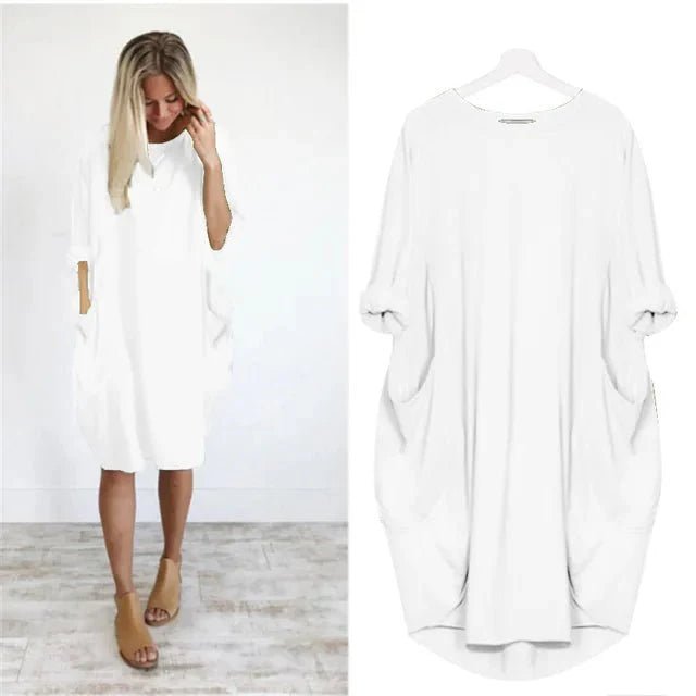 Chloe | Plus Size Midi Dress with Pockets Oversized Casual Comfort
