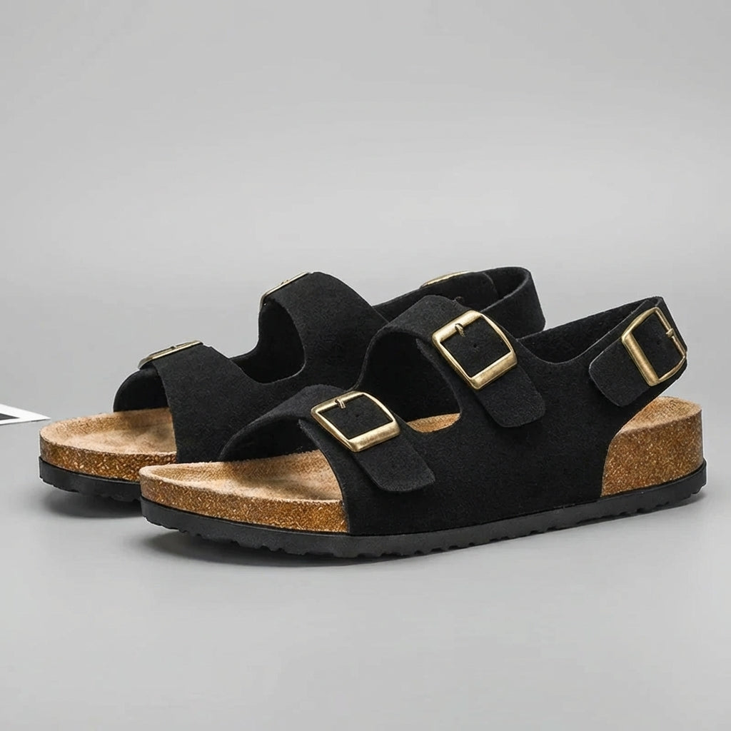 Simon | Men’s Orthopedic Cork Sole Buckle Slingback Sandals