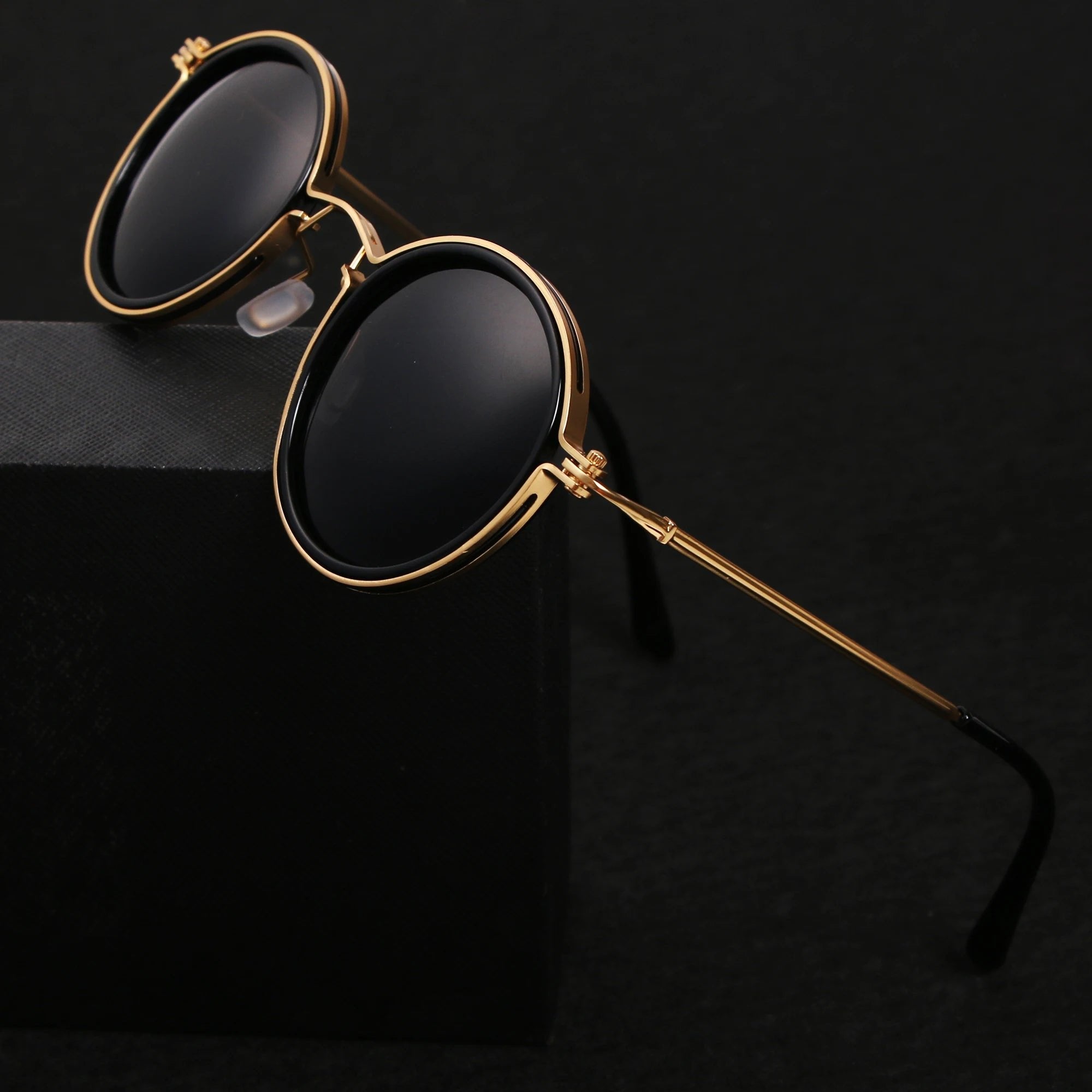 Grace | Sunglasses Polarized Round Frame Gold Metal Temples