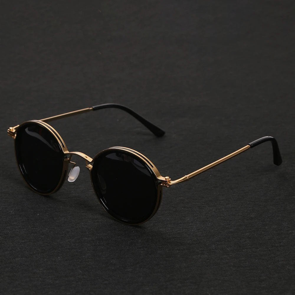 Grace | Sunglasses Polarized Round Frame Gold Metal Temples