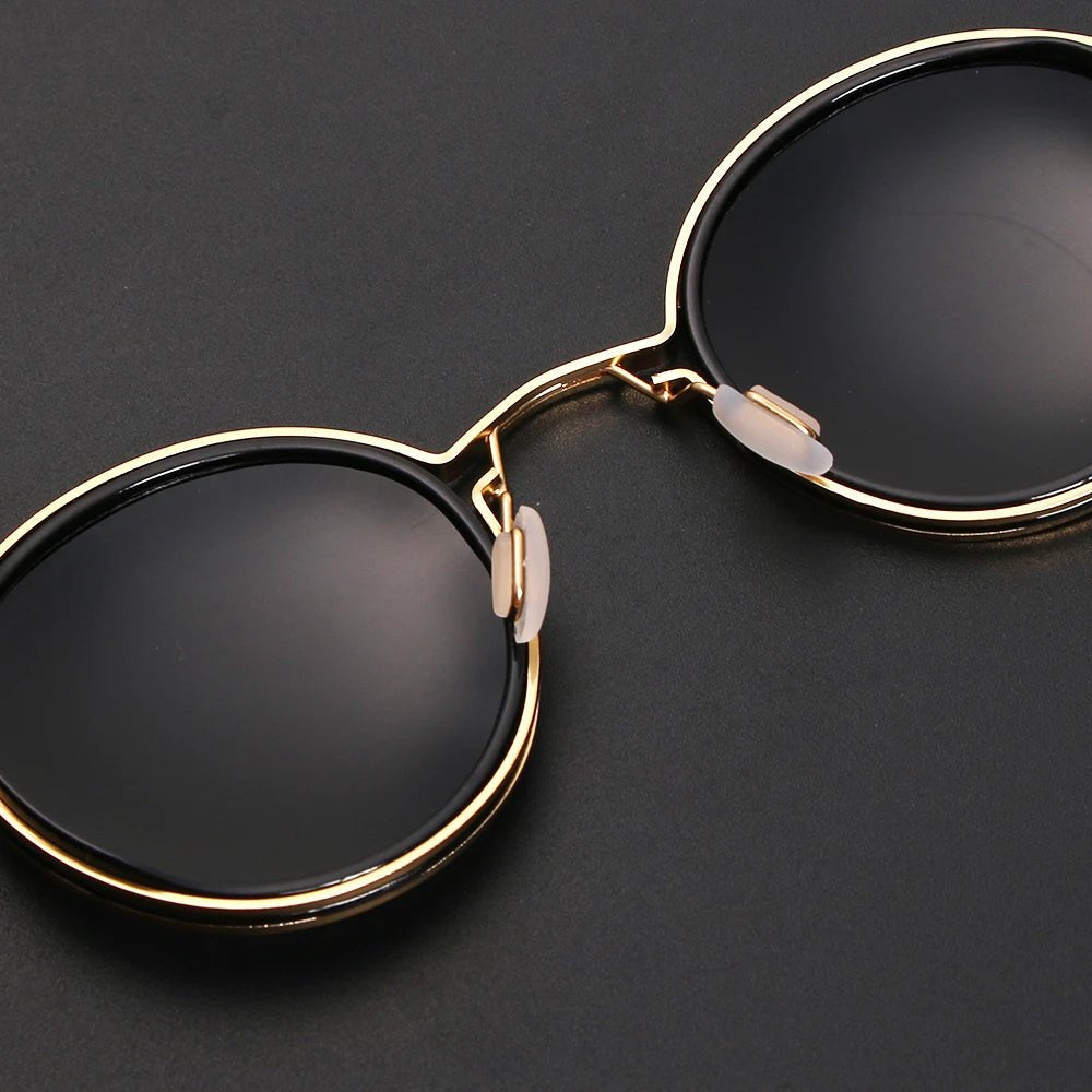 Grace | Sunglasses Polarized Round Frame Gold Metal Temples