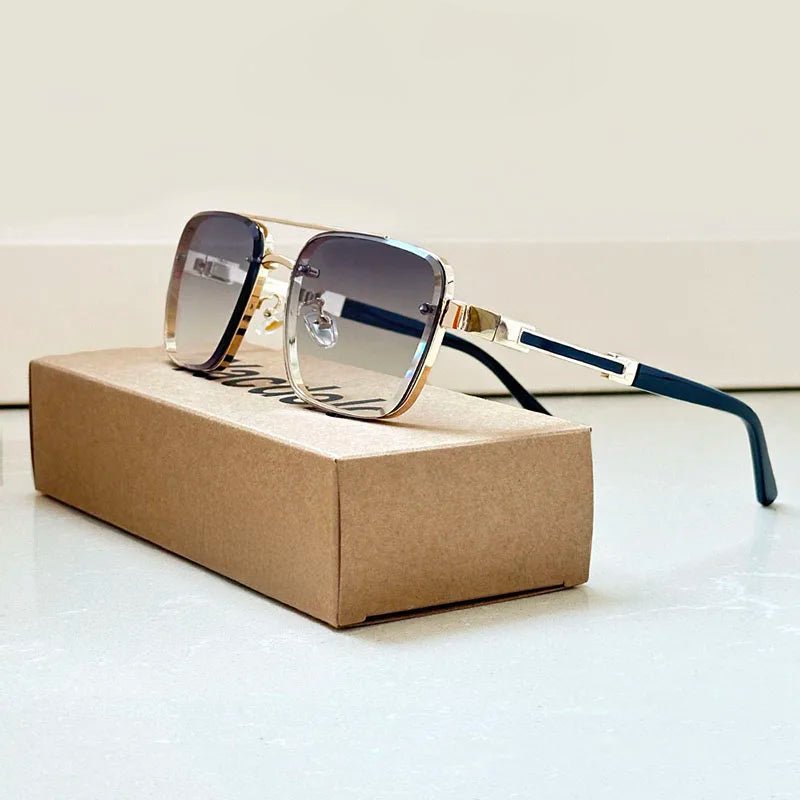 Layla | Sunglasses Retro Aviator Gold Titanium Frame Gradient