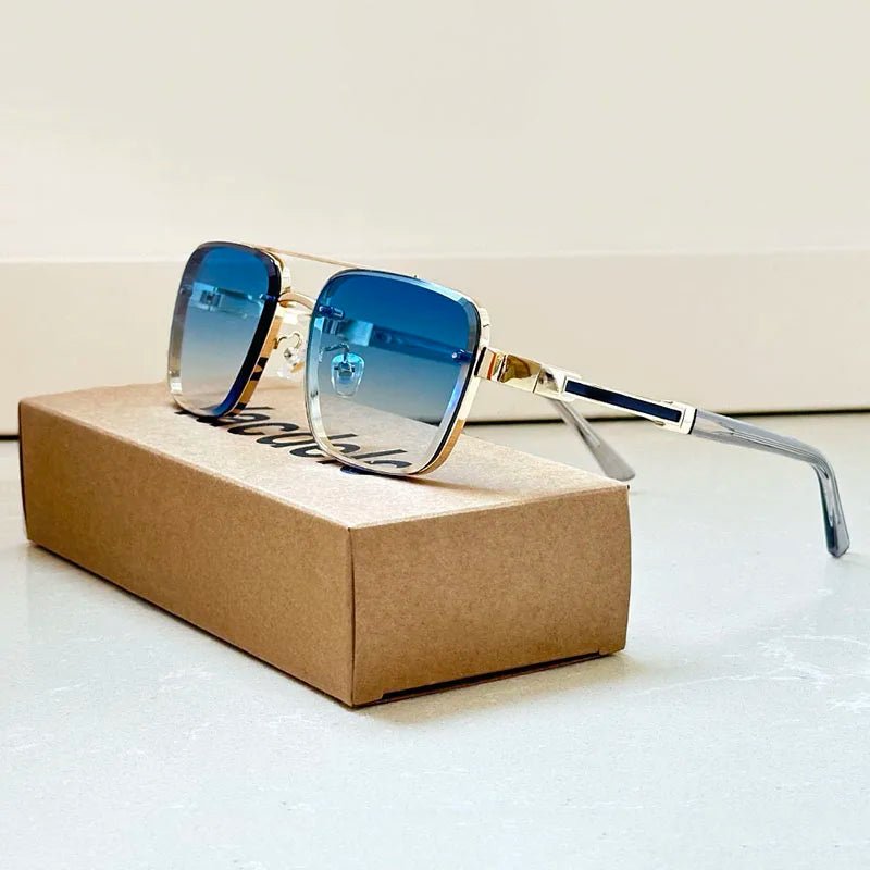 Layla | Sunglasses Retro Aviator Gold Titanium Frame Gradient