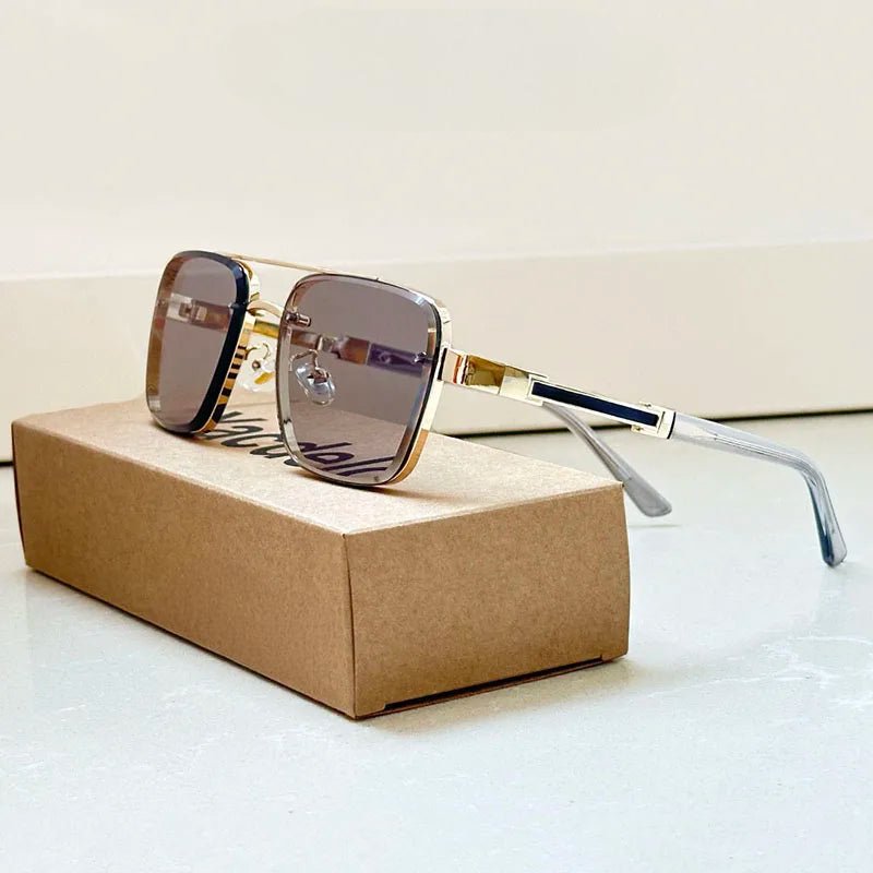 Layla | Sunglasses Retro Aviator Gold Titanium Frame Gradient