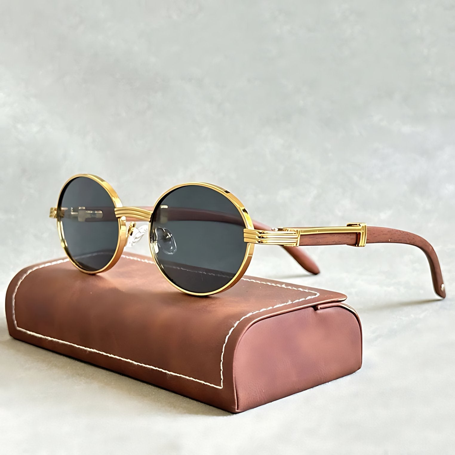 Daniel | Sunglasses Round Gold Frame Designer UV400 Protection