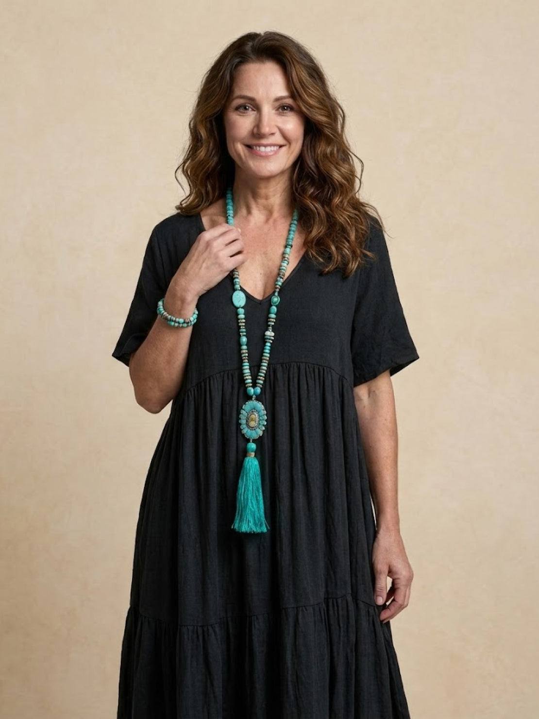 Brooklyn | Women’s Boho V Neck Tiered Maxi Dress