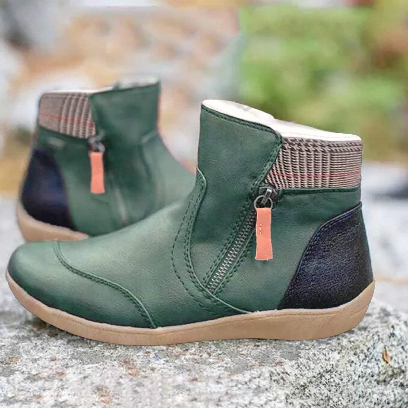 Eleanor | Waterproof Boots Ankle Leather Zipper  Women's