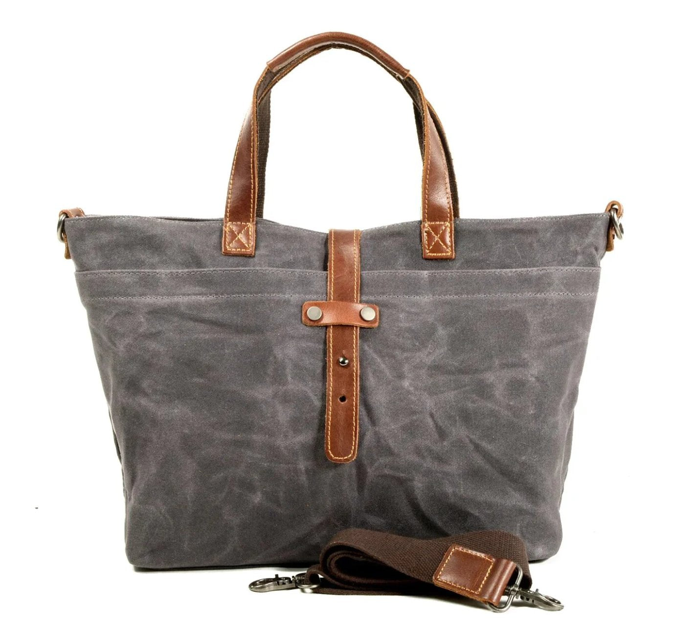 Aiden | Waxed Canvas Leather-Trim Weather-Resistant Tote Bag