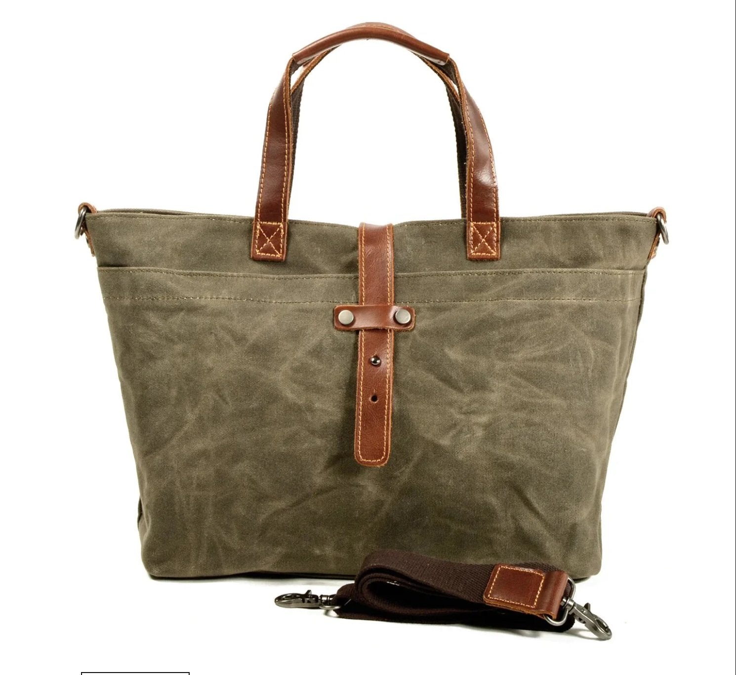 Aiden | Waxed Canvas Leather-Trim Weather-Resistant Tote Bag