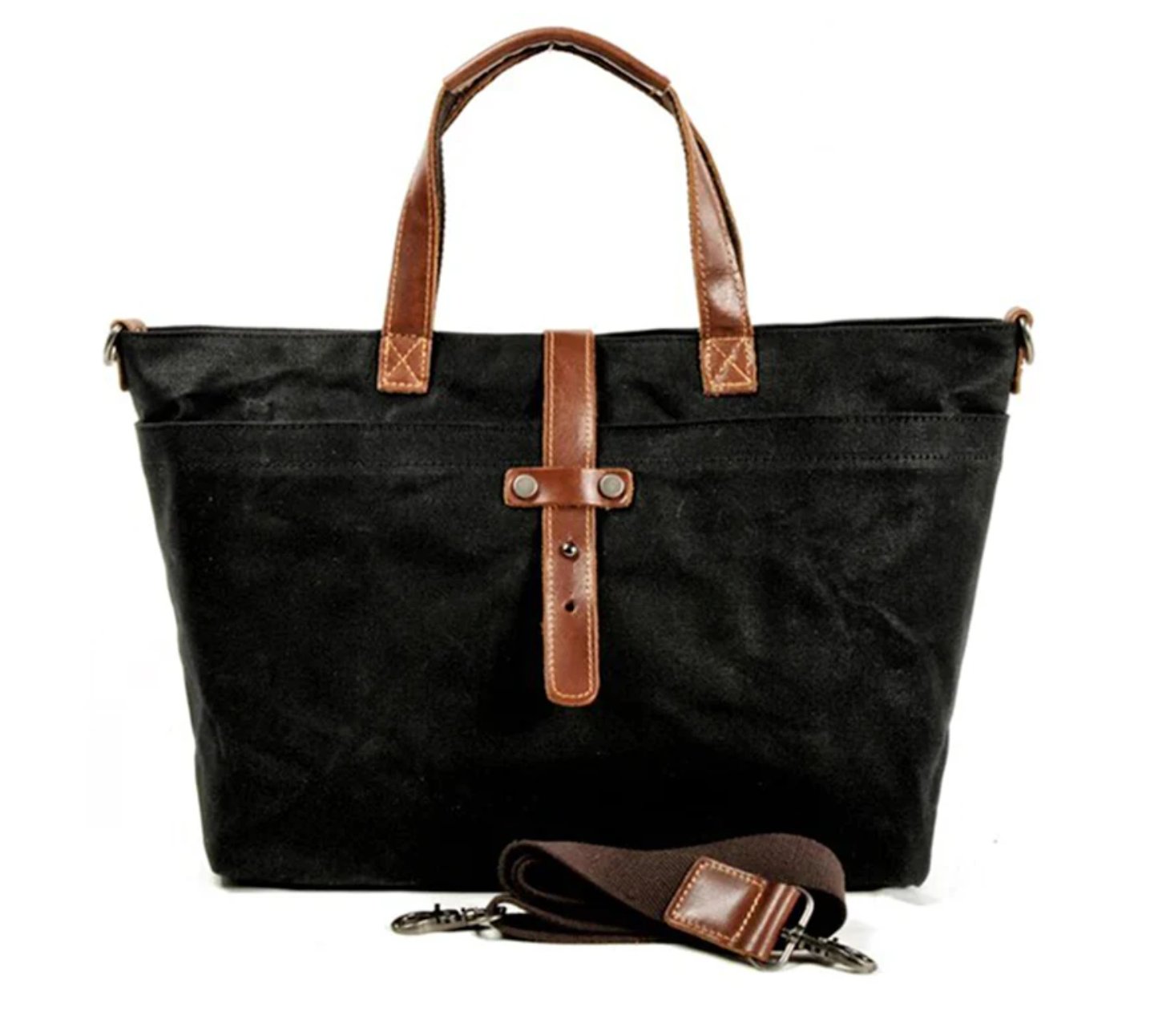 Aiden | Waxed Canvas Leather-Trim Weather-Resistant Tote Bag