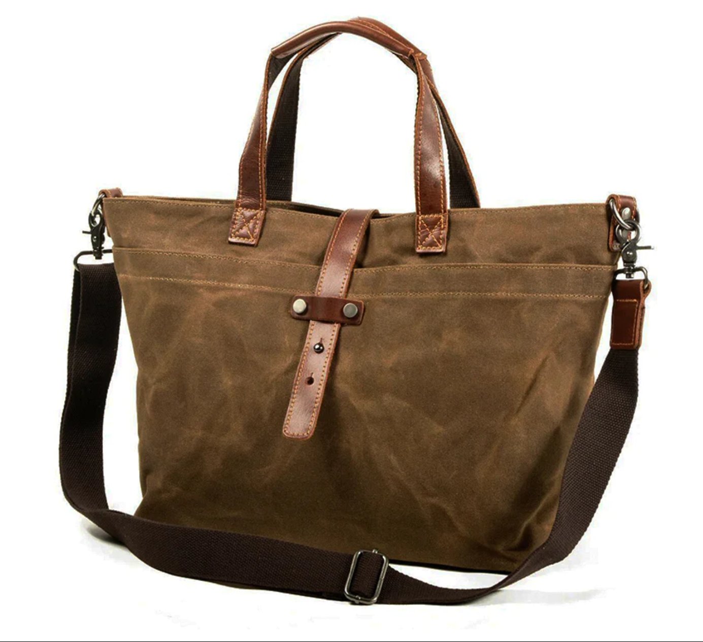 Harper | Waxed Canvas Tote Bag Leather-Trim Water-Resistant Crossbody