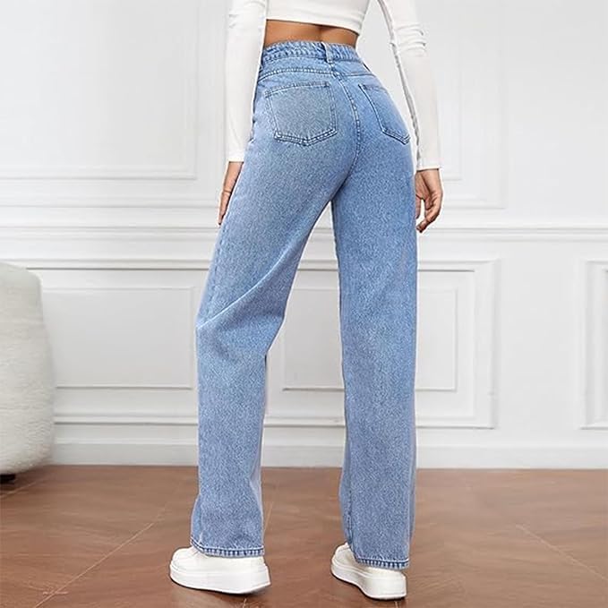 Mia | Women's High Waist Wide Leg Jeans