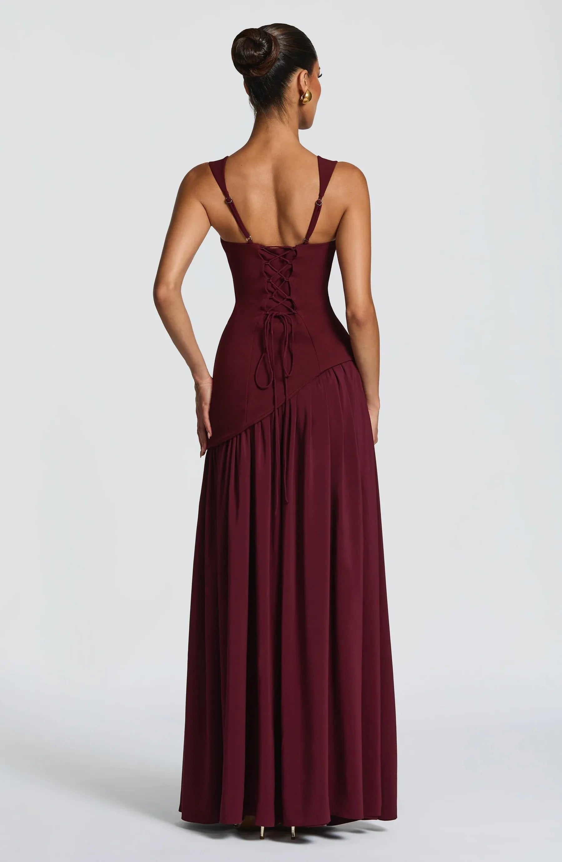 Isabella | Women's A-Line Sleeveless Fitted-Waist Maxi Dress