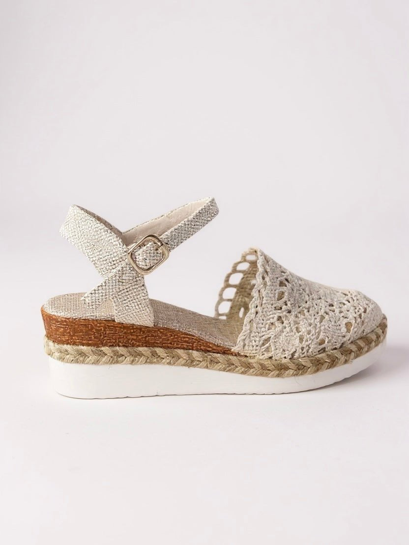 Victoria | Women's Boho Crochet Ankle-Strap Espadrille Comfortable Sandals
