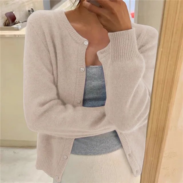 Emma | Women's Button Front Cardigan Cropped Relaxed Fit