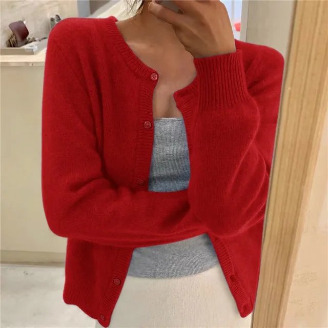 Emma | Women's Button Front Cardigan Cropped Relaxed Fit