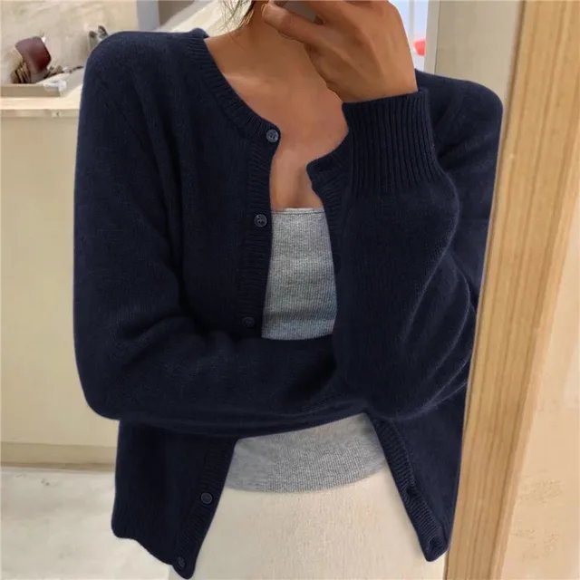Emma | Women's Button Front Cardigan Cropped Relaxed Fit